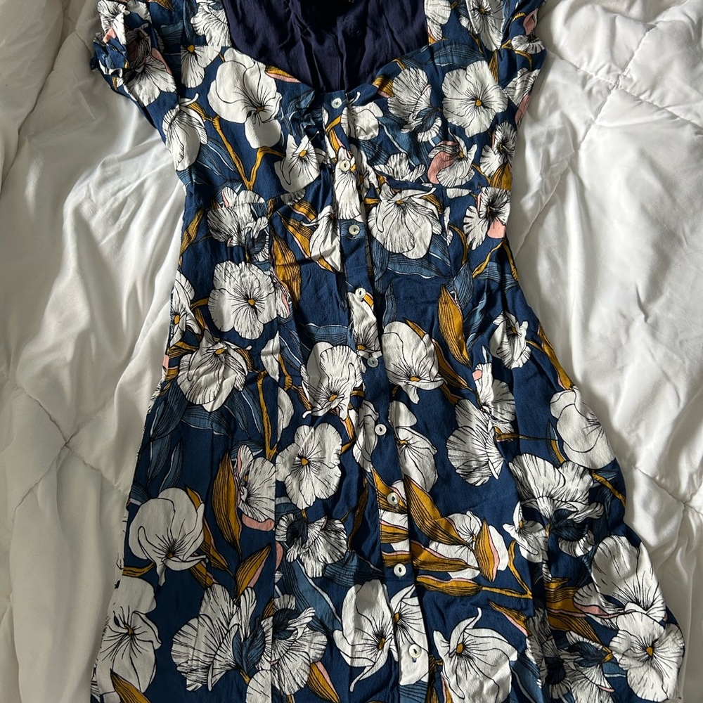 MINKPINK Navy Floral Midi Dress